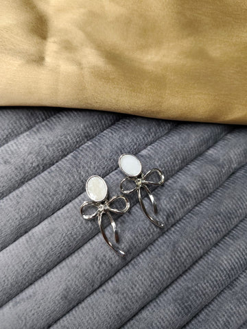 Silver Bow Earrings