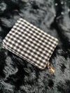 Sophisticated Black & White Checkered Wallet for Women