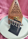 Oxidized Oasis: A Bansuri Stone Studded Ring of Unique Charm