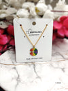 Circular Color Wheel Charm Necklace - Spectrum of Shades