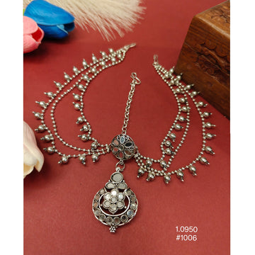 Oxidized silver plated Maang Tikka