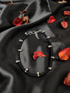 Black And Silver Beaded Anklet For Women