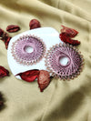 Charming Pink Threadwork Stud Earrings for Women