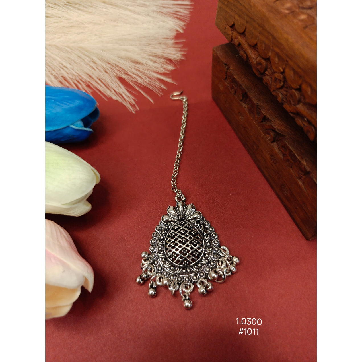 Silver-plated Maang Tikka