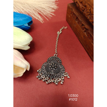 Oxidized Floral Ghungroo Maang Tikka