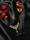 Stunning American Diamond Mangalsutra with Black Beads