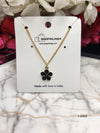 Black Beauty Floral Necklace - Striking Enamel Charm