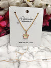 Pink Magnolia Bloom Pendant - Elegant Pink and White Floral