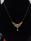 Modern American Diamond Mangalsutra with Blue Beads
