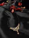 Modern American Diamond Mangalsutra with Blue Beads