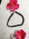Sleek Simplicity: Black and Bead Anklet