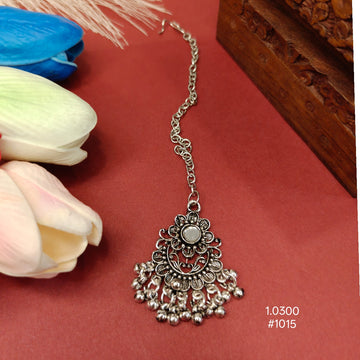 Oxidized Floral  Maang Tikka
