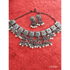 Versatile Oxidized Silver-Plated Multicolor Necklace & Earrings Set