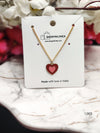 Twin Hearts Enamel Pendant - Double Layered Charm