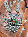 Intricate Black Polish Long Oxidized Necklace Set