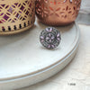 Floral Fusion: A Light Pink Stone Ring with Oxidized Accents