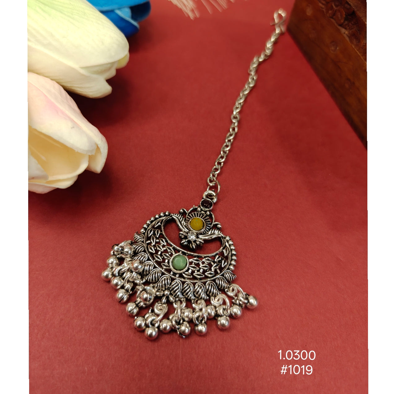 Silver-Plated Floral Tikka