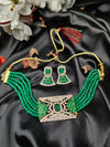 Royal Charm: Gold-Plated Necklace Set with Austrian Stones and Beads