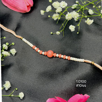 Peach Beaded Rakhi