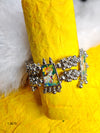 Add a Touch of Divinity to Your Look with Meenakari Radha Krishna Oxidized Silver Bracelets
