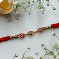 Red and Gold Evil Eye Friendship Band