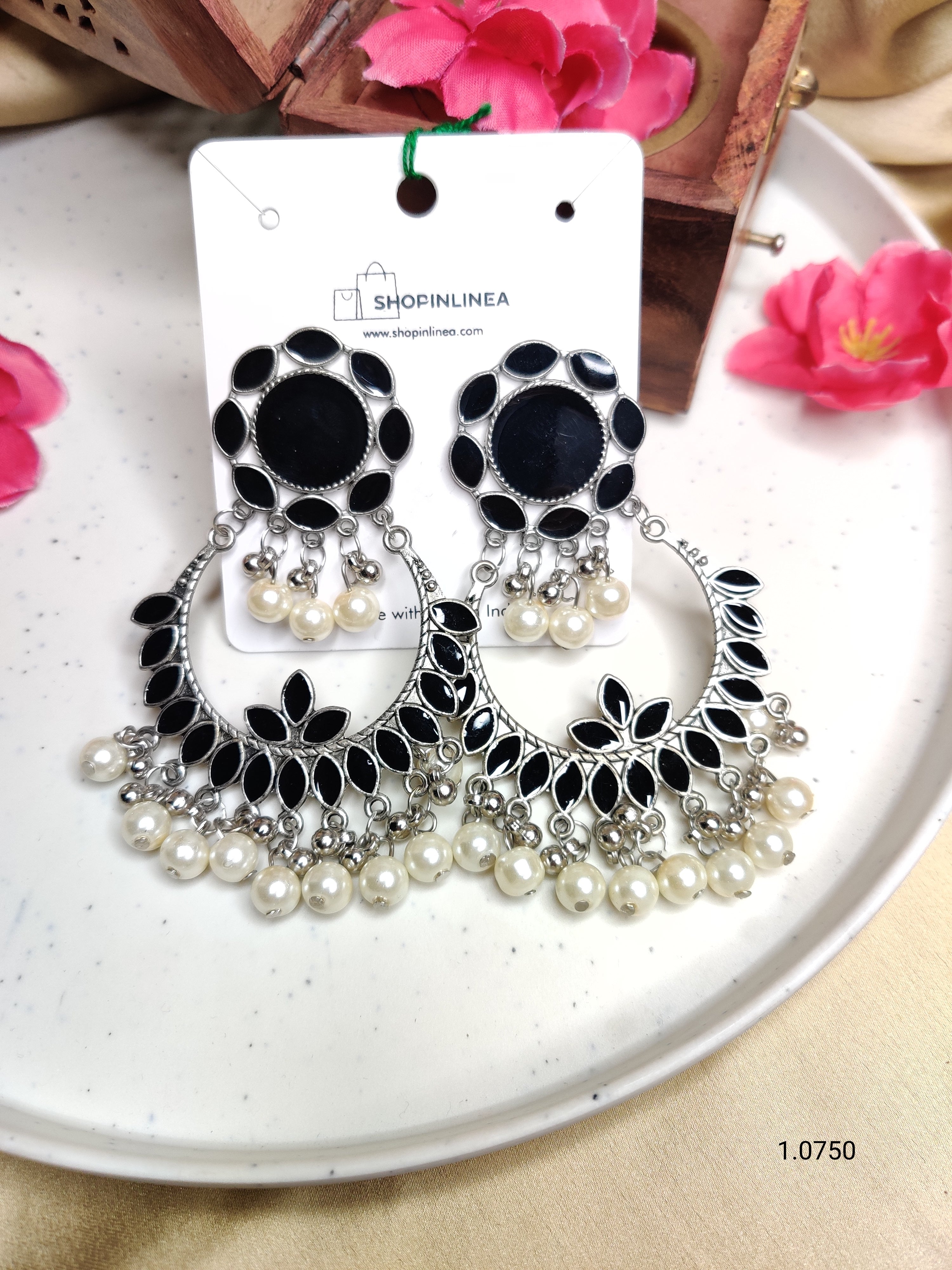 Black Afghani Earrings Infused with Traditional Craftsmanship