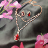 Opulent Rose Gold Crystal Necklace Pair
