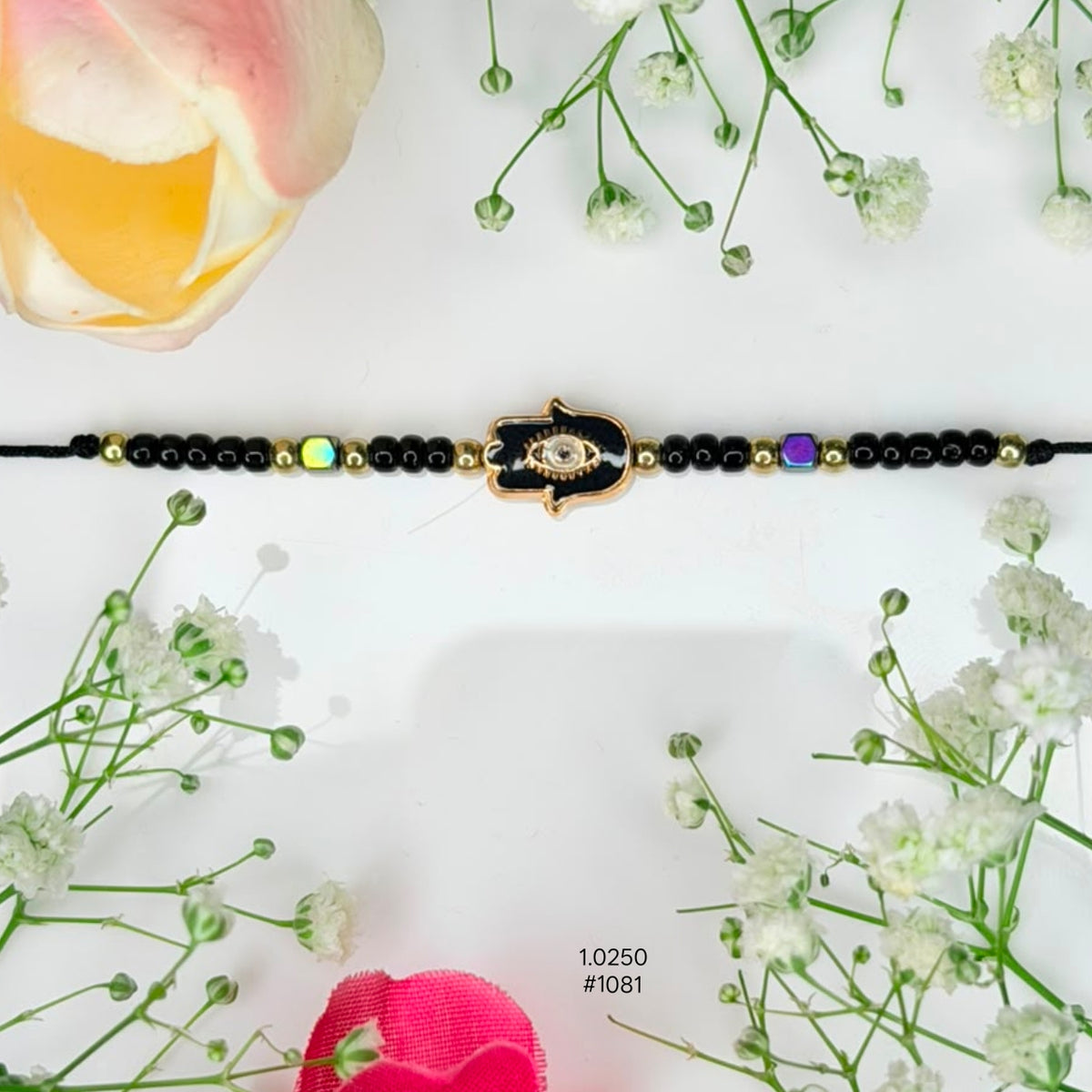 Black Beads Evil Eye Friendship Band
