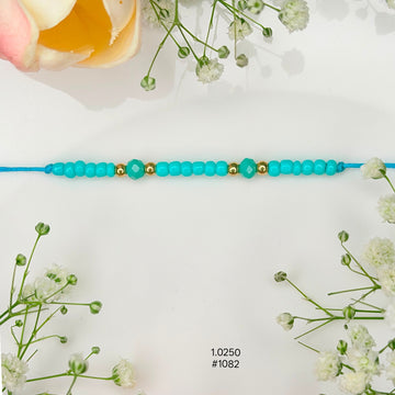Elegant Aqua Blue Bead Designer Friendship Band