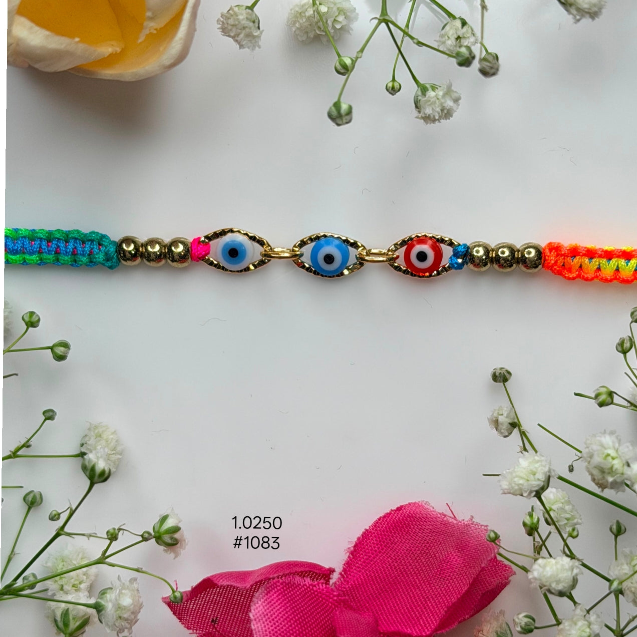 Multicolor Evil Eye Friendship Band