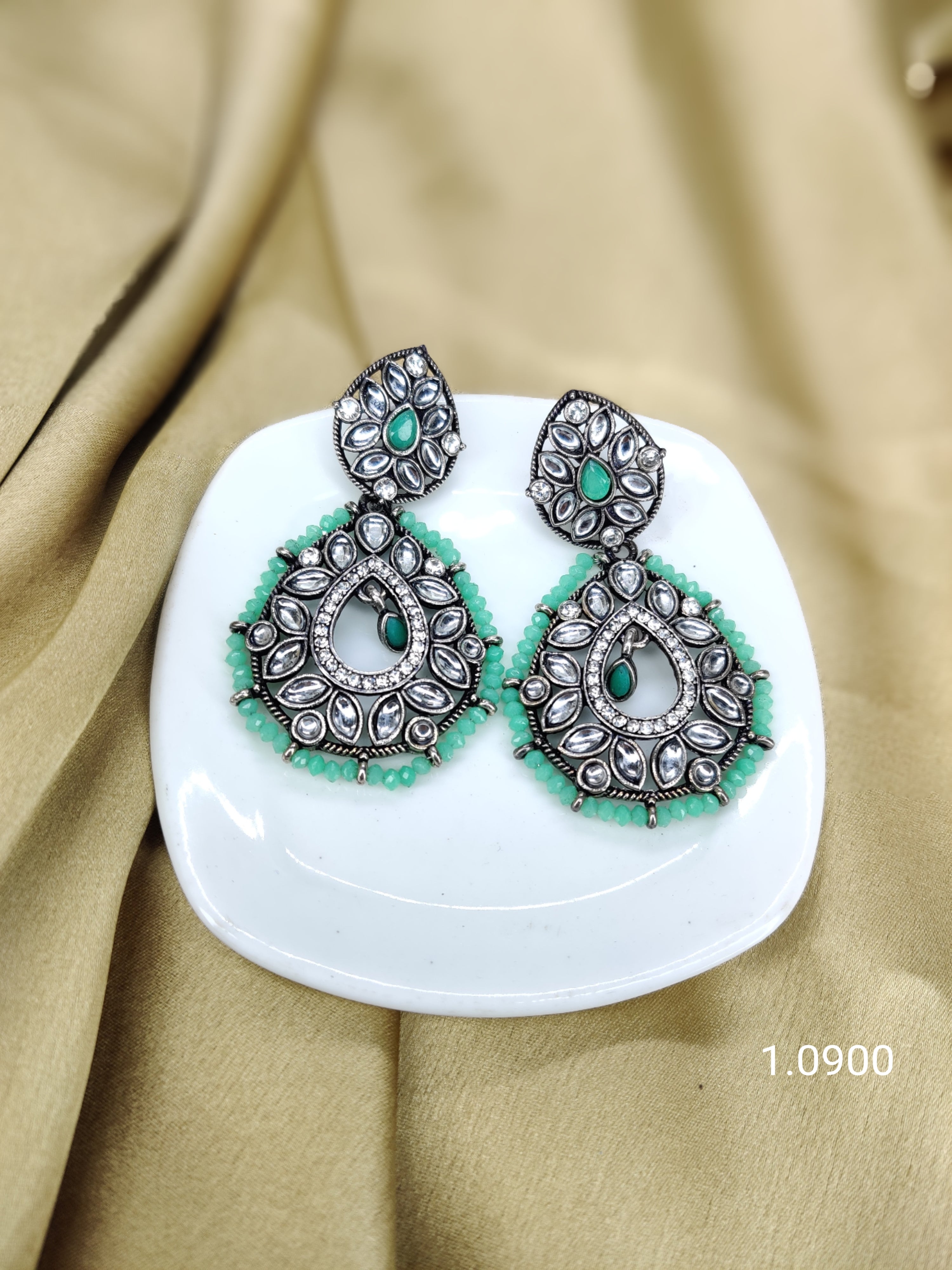 Bold and Beautiful: Ethnic Black Plated Earrings