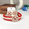 Elegant Red and White Choker Set