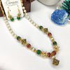 Pearl Adorned Beaded Necklace
