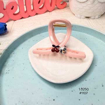 Pink Cherry Hair Claw Clip