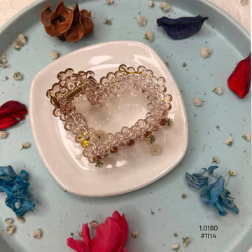 Transparent Floral Heart Hair Claw Clip