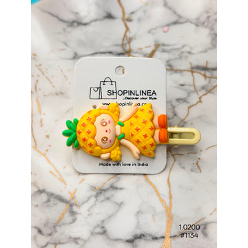 Cute Pineapple Princess Cartoon Hair Snap Clip