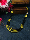Classic Gold and Black Moti Layered Necklace Style