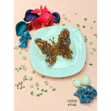 Golden Crystal Butterfly Hair  Clip