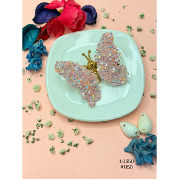 Blush Pink Crystal Butterfly Hair Clip