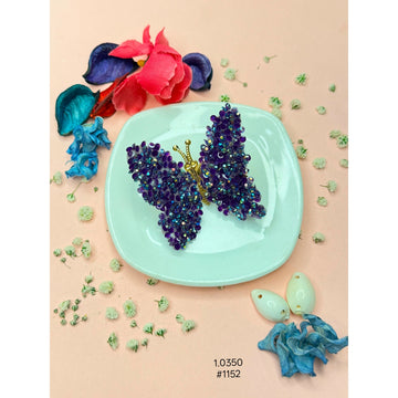 Purple Crystal Butterfly Hair Clip