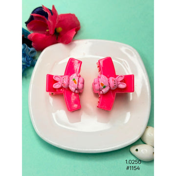 Cute Pink Bunny Hair  Clips