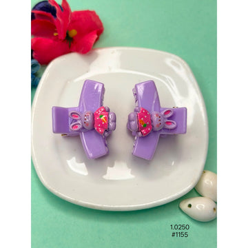 Cute Purple Bunny Hair Clips