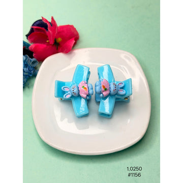 Baby Girls Blue Rabbit Mini Hair  Clip Set