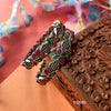 Stunning Oxidized Bangles with Red and Green Stones