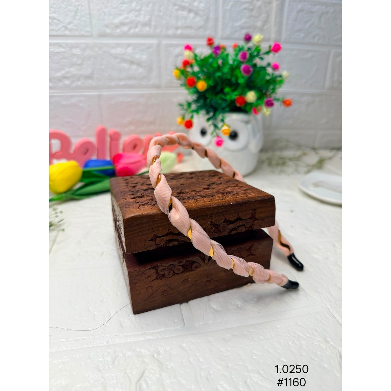 Blush Pink Twisted Fabric Hair Band