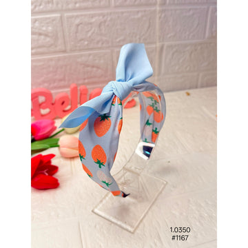 Strawberry Print Bow Knot Hair Band