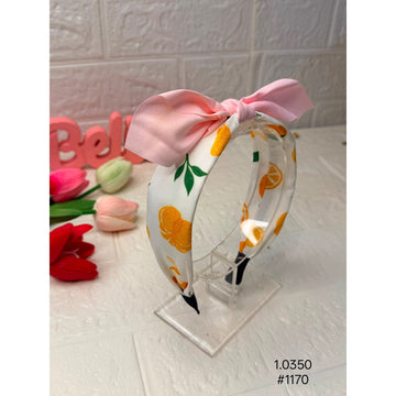 Orange Print Bow Knot Headband