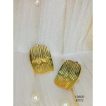 Contemporary Gold Textured Stud Earrings