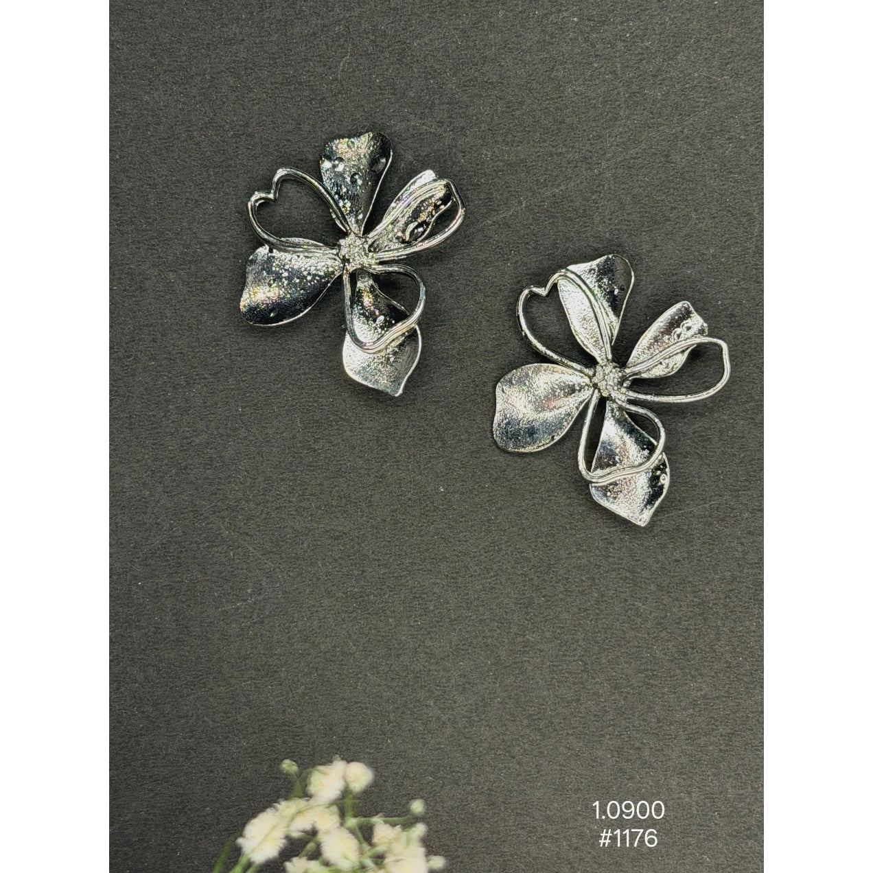 Silver Bloom Statement Stud Earrings