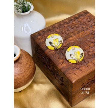 Sunny Bloom Enamel Stud Earrings